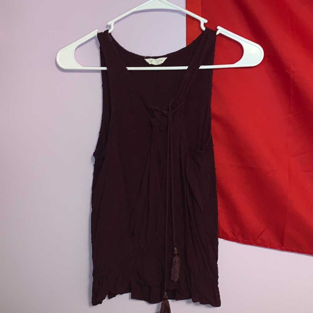 Maroon Aeropostale V-Neck Tank Top